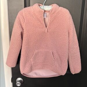 Carters pink fuzzy quarter zip pullover 14